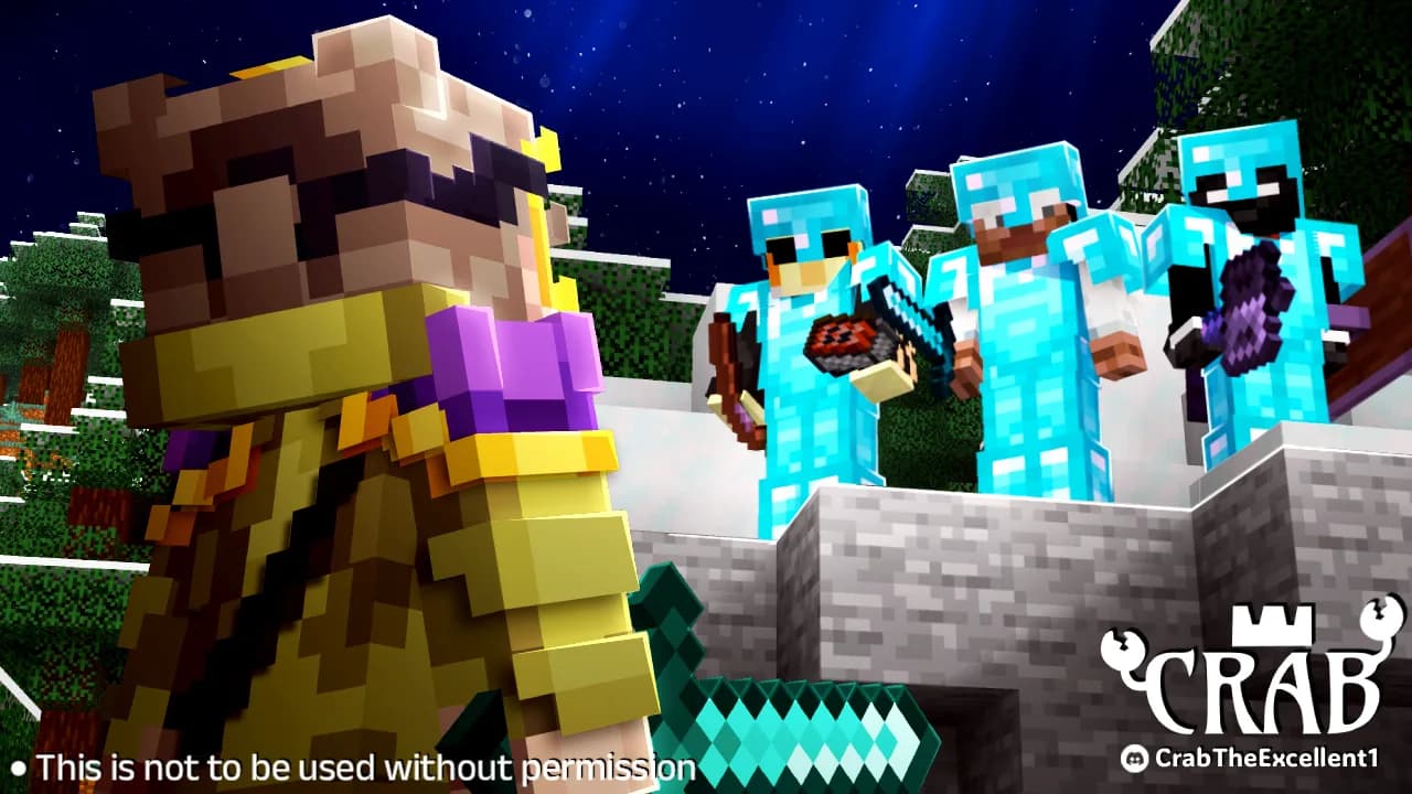 Midnight Standoff, a Minecraft thumbnail designed by CrabTheExcellent