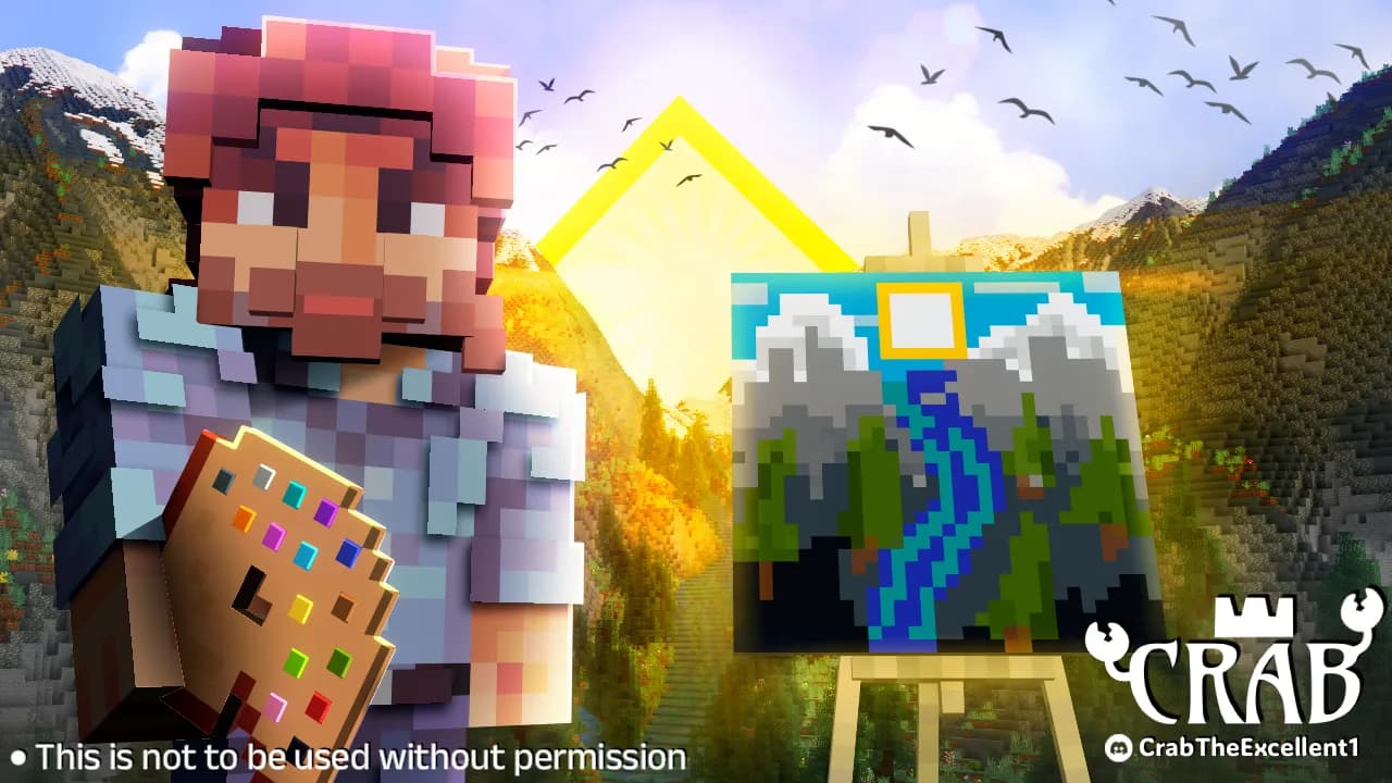 Painter's Ridge, a Minecraft thumbnail designed by CrabTheExcellent